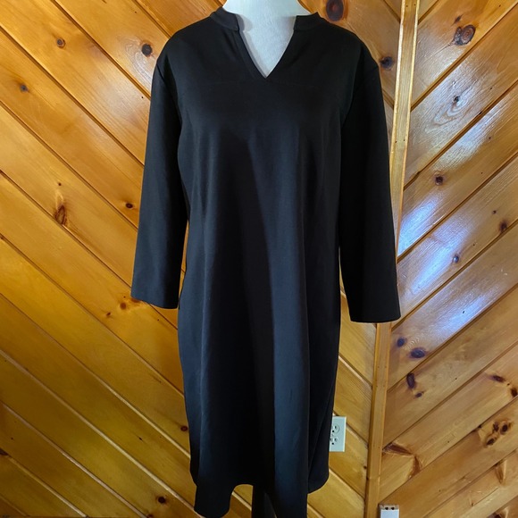 Eastern Mountain Sports Dresses & Skirts - Eastern Mountain Sports Womens Black V Neck Dress Long Sleeve XL